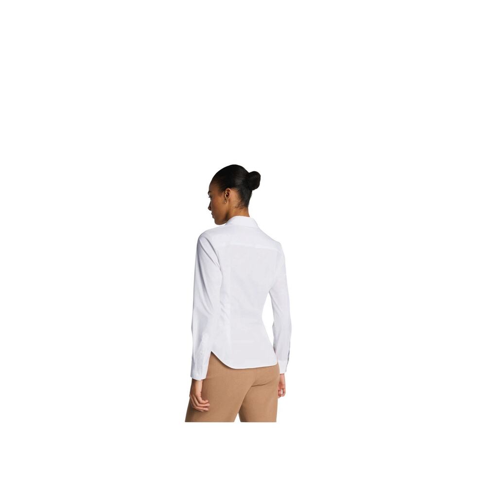 SPANX Oversized Poplin Button Down Shirt Womens Plus 2X white Long Sleeve Cotton - Picture 7 of 9